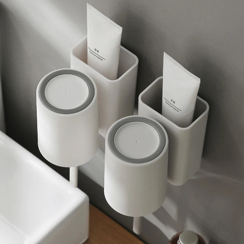 Wall Mount Individual Toothbrush toothpaste Holder