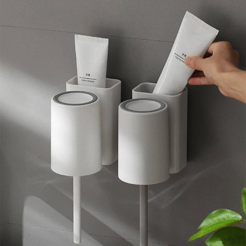 Wall Mount Individual Toothbrush toothpaste Holder